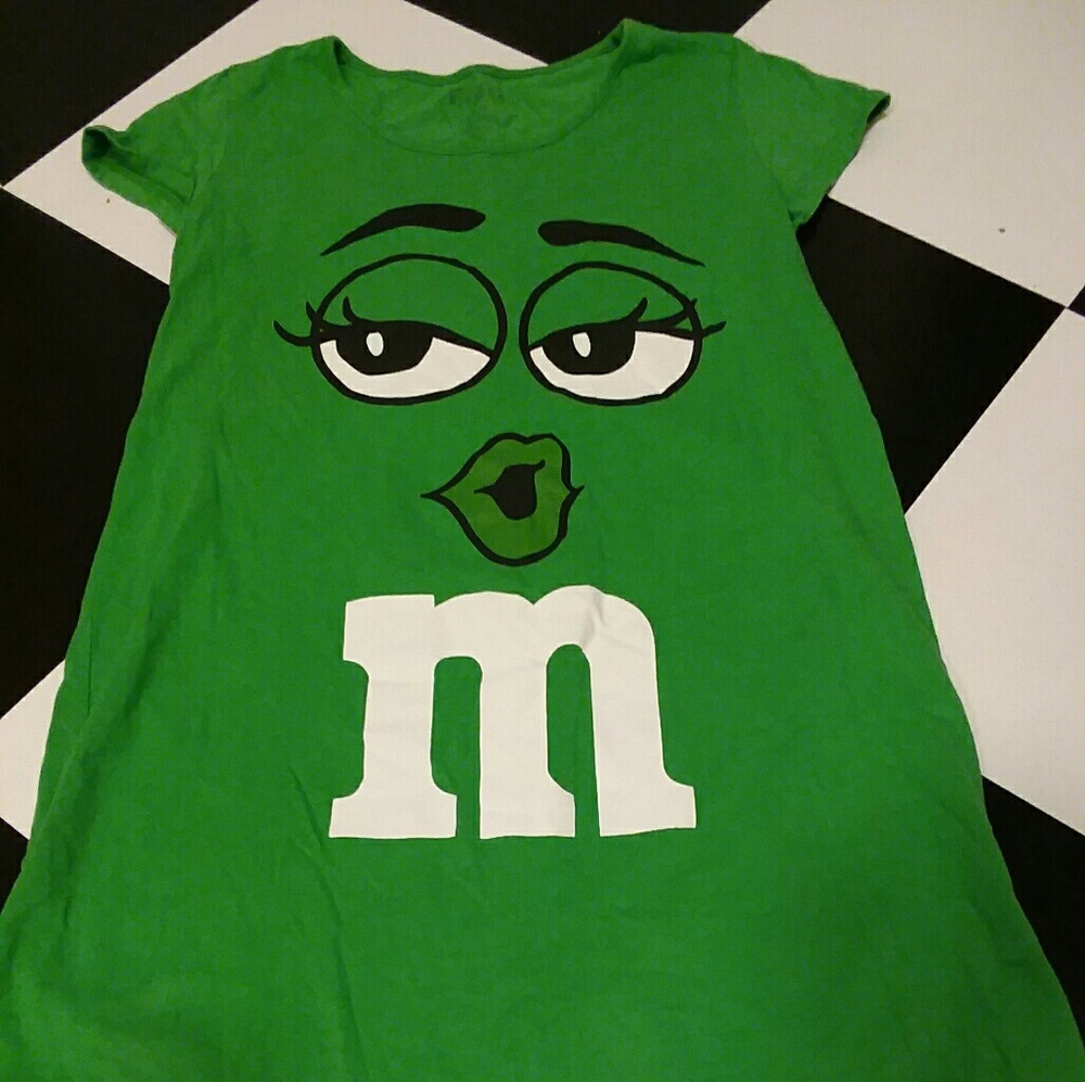 Green M&M T-shirt Dress Women's Costume